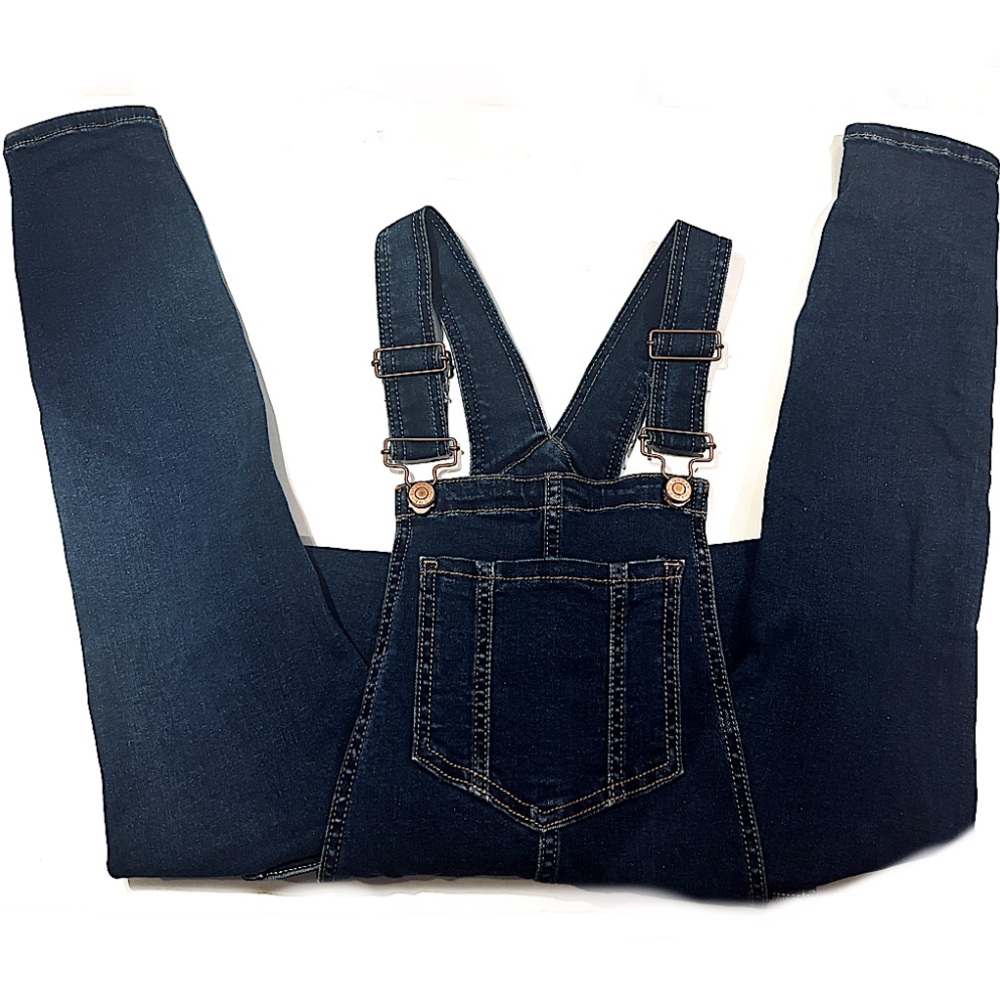 New Look Petite Skinny Fit Overalls in Blue Pattern, Women’s Size 4 Petite - Picture 5 of 7